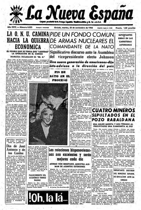 Portada Martes 22 de Noviembre de 1960