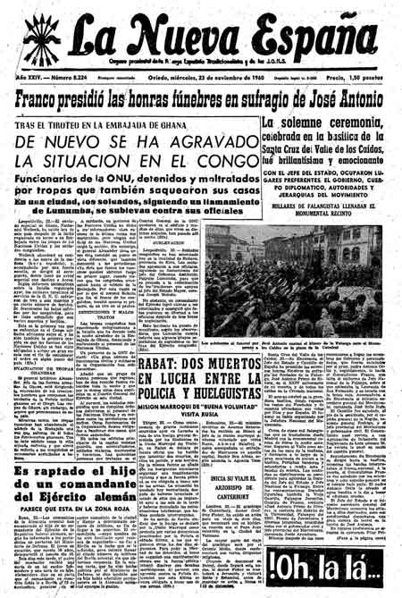 Portada Miércoles 23 de Noviembre de 1960
