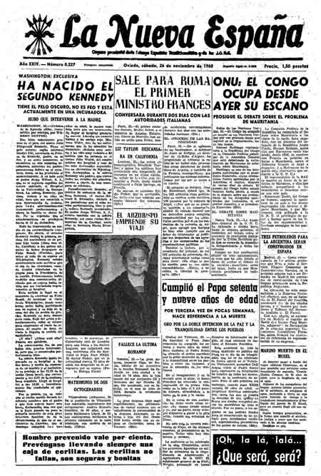 Portada Sábado 26 de Noviembre de 1960