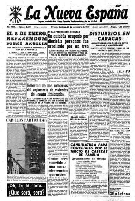 Portada Domingo 27 de Noviembre de 1960