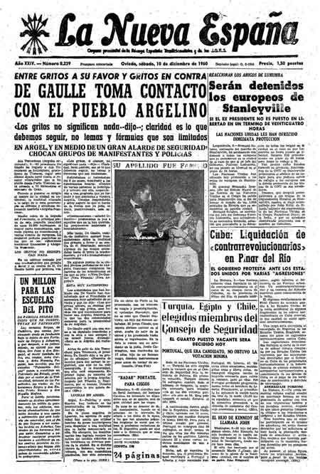 Portada Sábado 10 de Diciembre de 1960