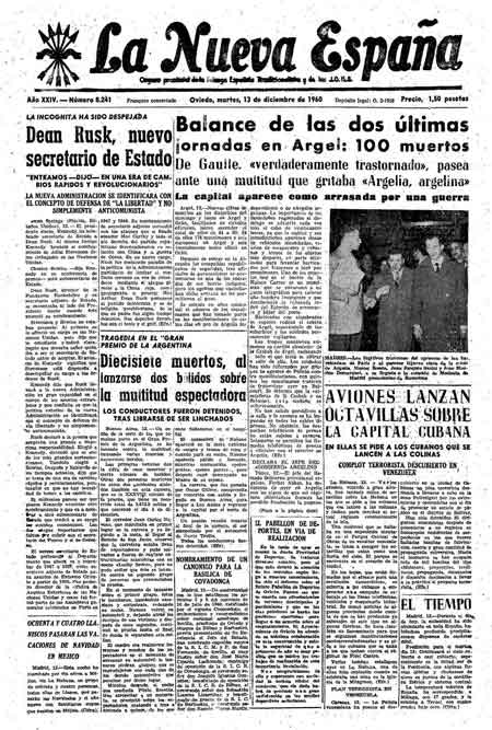 Portada Martes 13 de Diciembre de 1960