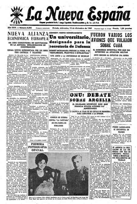 Portada Miércoles 14 de Diciembre de 1960