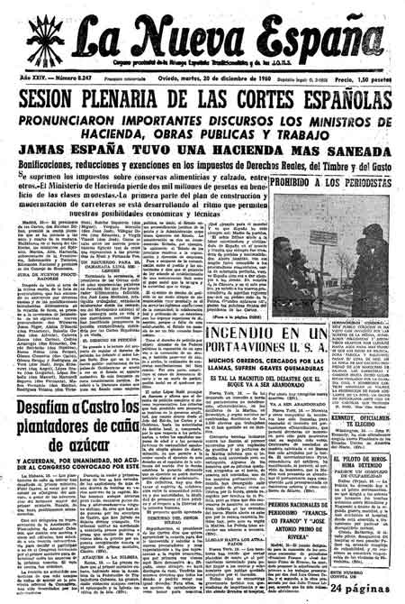 Portada Martes 20 de Diciembre de 1960