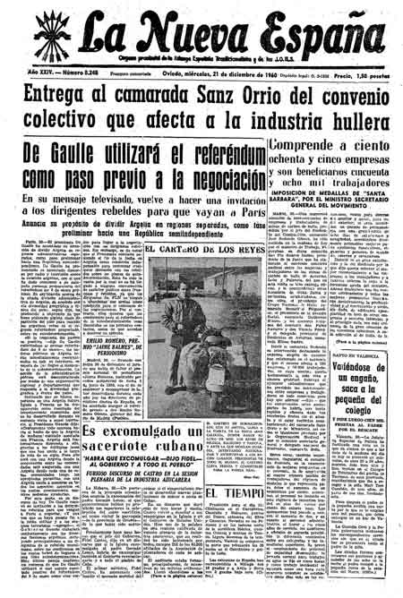Portada Miércoles 21 de Diciembre de 1960