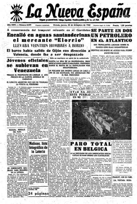 Portada Jueves 22 de Diciembre de 1960