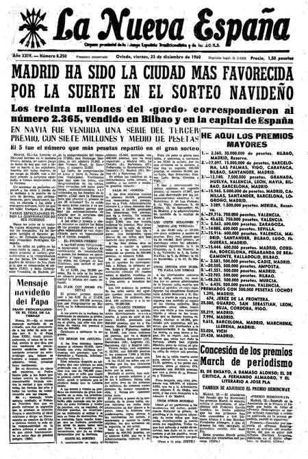 Portada Viernes 23 de Diciembre de 1960