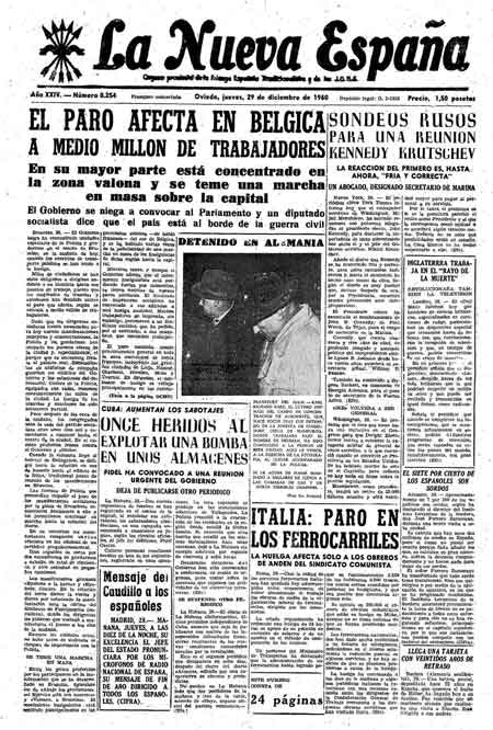 Portada Jueves 29 de Diciembre de 1960