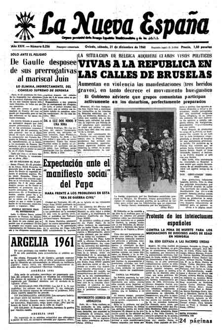 Portada Sábado 31 de Diciembre de 1960