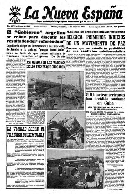 Portada Miércoles 11 de  de 1961