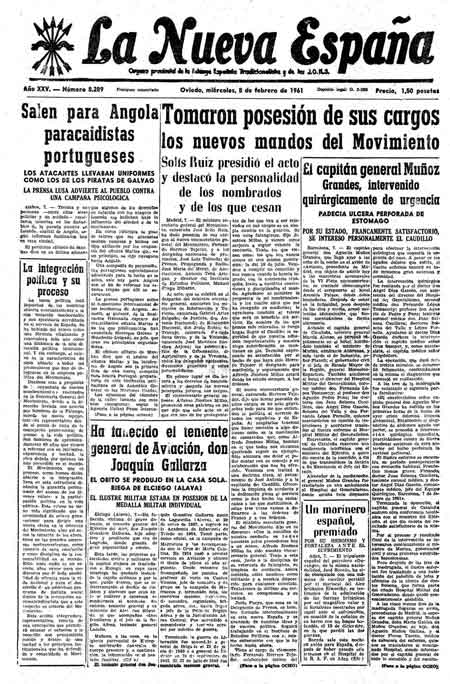 Portada Miércoles 8 de  de 1961