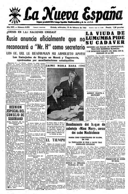 Portada Miércoles 15 de  de 1961