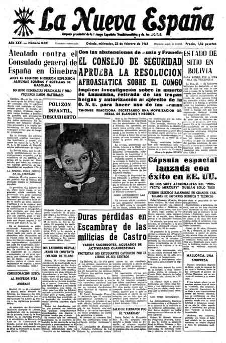 Portada Miércoles 22 de  de 1961