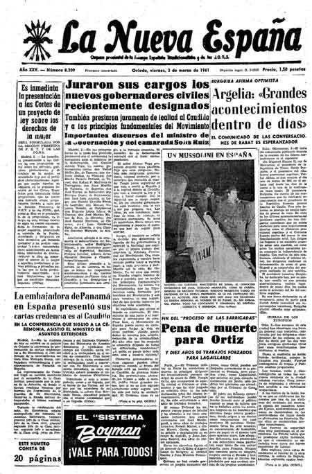 Portada Viernes 3 de  de 1961