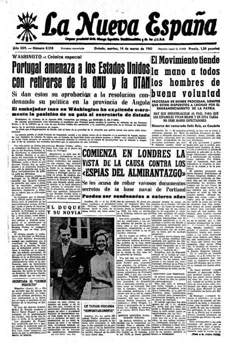 Portada Martes 14 de  de 1961