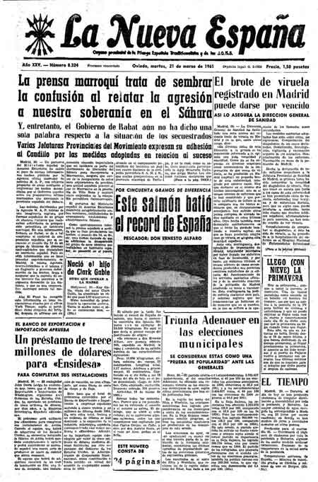 Portada Martes 21 de  de 1961