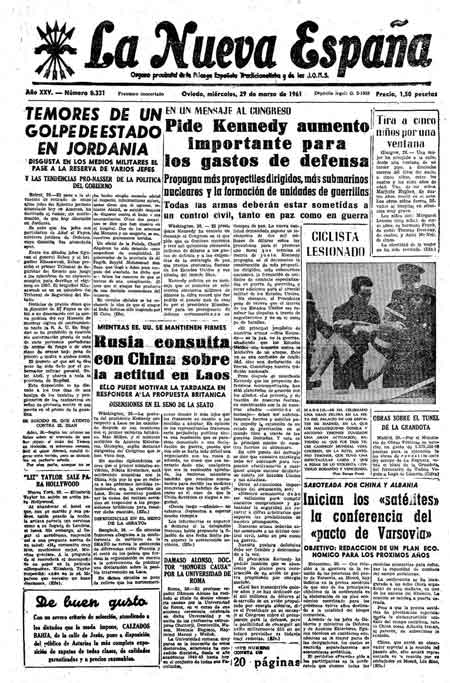 Portada Miércoles 29 de  de 1961