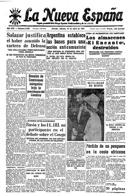 Portada Sábado 15 de  de 1961