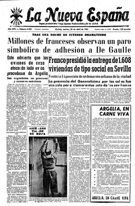 Portada Martes 25 de  de 1961