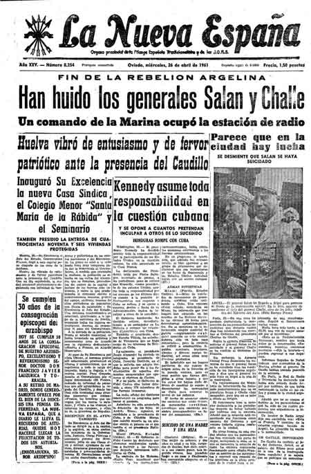 Portada Miércoles 26 de  de 1961
