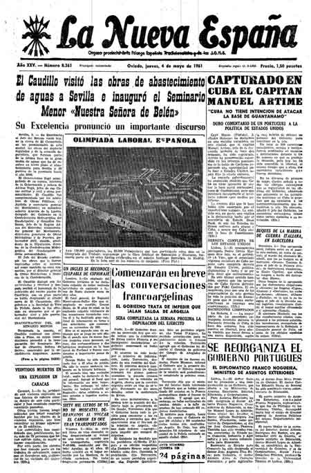 Portada Jueves 4 de  de 1961