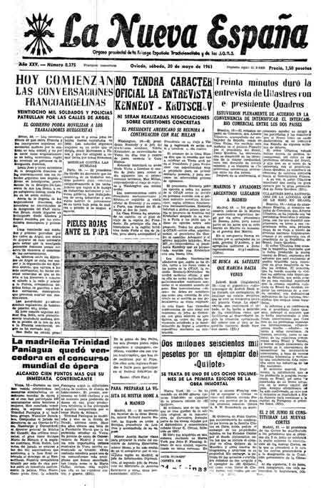 Portada Sábado 20 de  de 1961