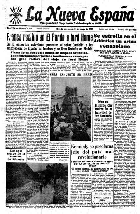 Portada Miércoles 31 de  de 1961