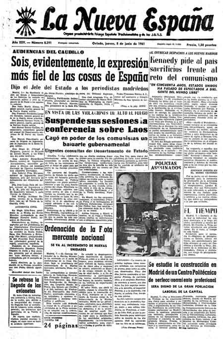Portada Jueves 8 de  de 1961