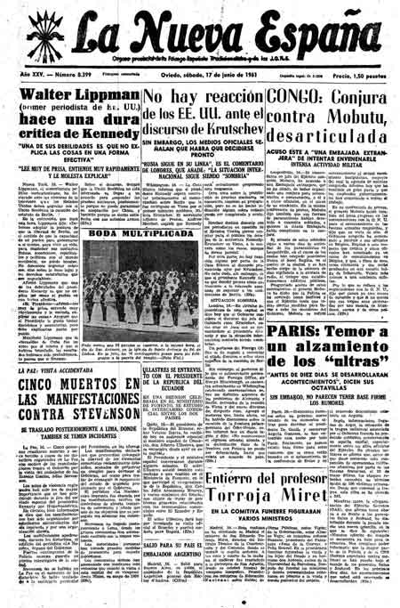 Portada Sábado 17 de  de 1961