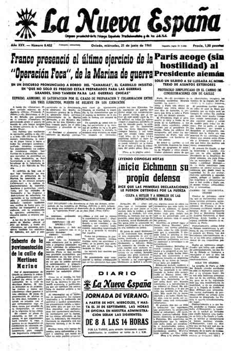 Portada Miércoles 21 de  de 1961