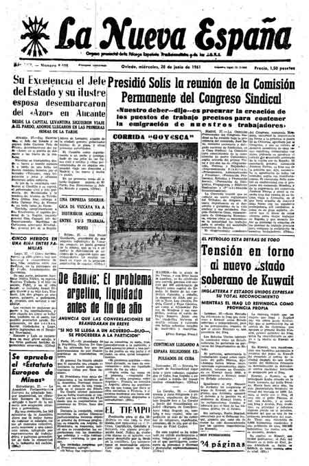 Portada Miércoles 28 de  de 1961