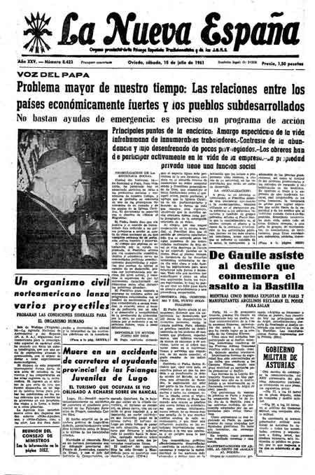 Portada Sábado 15 de  de 1961