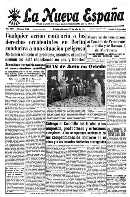 Portada Miércoles 19 de  de 1961
