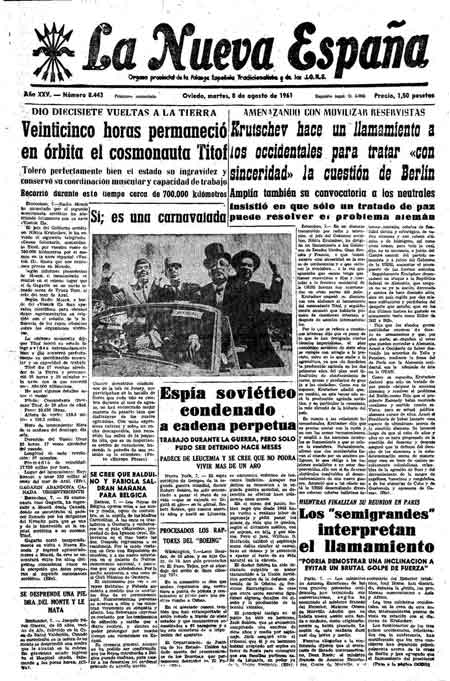 Portada Martes 8 de  de 1961