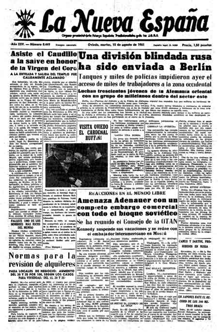 Portada Martes 15 de  de 1961