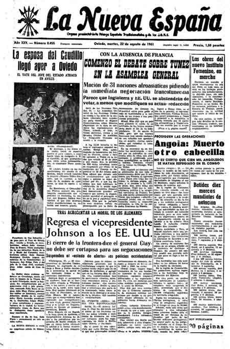 Portada Martes 22 de  de 1961
