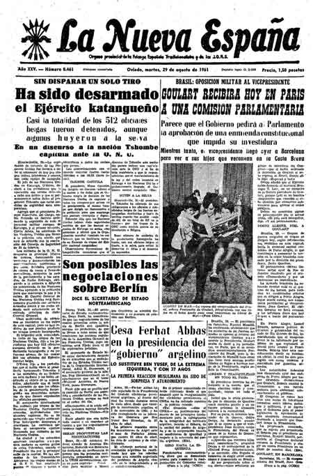 Portada Martes 29 de  de 1961