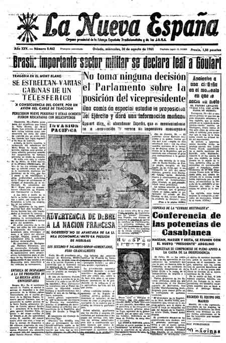 Portada Miércoles 30 de  de 1961