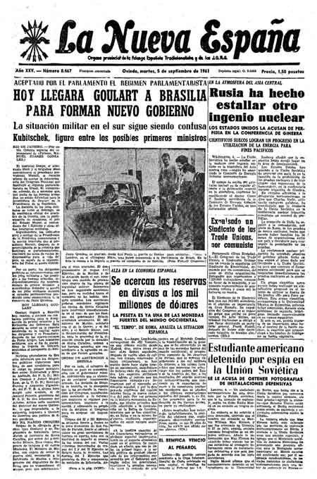 Portada Martes 5 de  de 1961