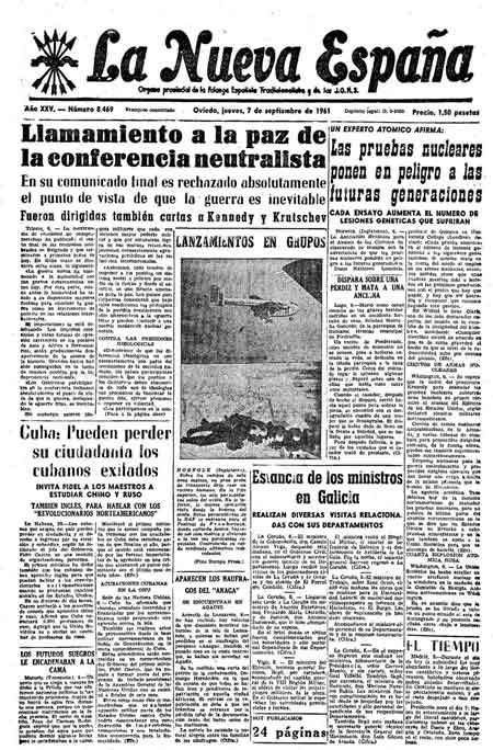 Portada Jueves 7 de  de 1961