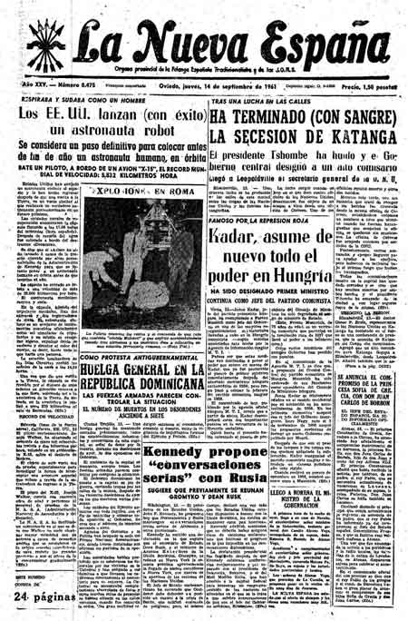 Portada Jueves 14 de  de 1961