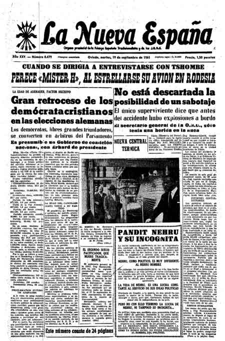 Portada Martes 19 de  de 1961