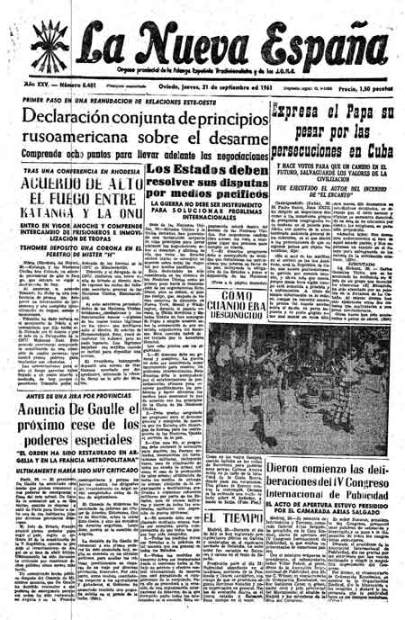 Portada Jueves 21 de  de 1961