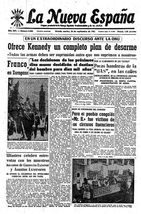 Portada Martes 26 de  de 1961
