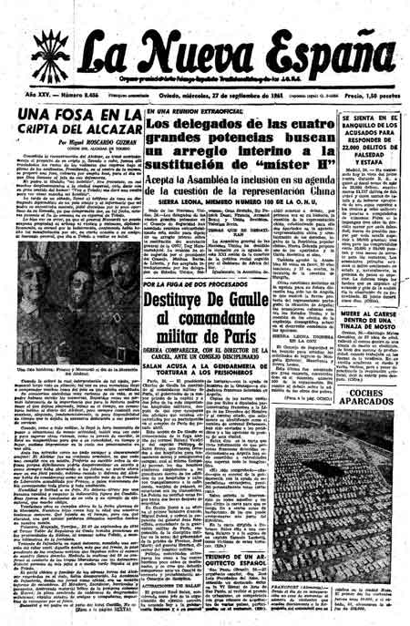 Portada Miércoles 27 de  de 1961