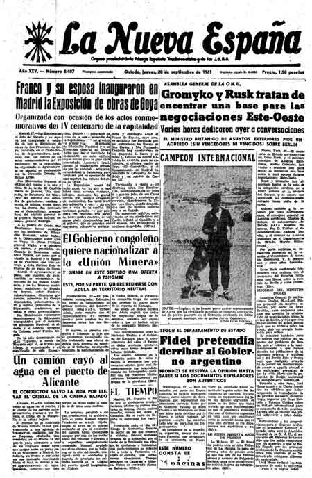 Portada Jueves 28 de  de 1961