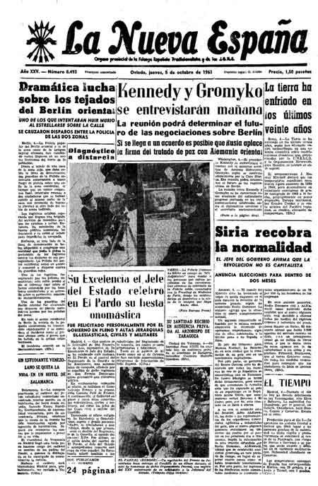 Portada Jueves 5 de Octubre de 1961