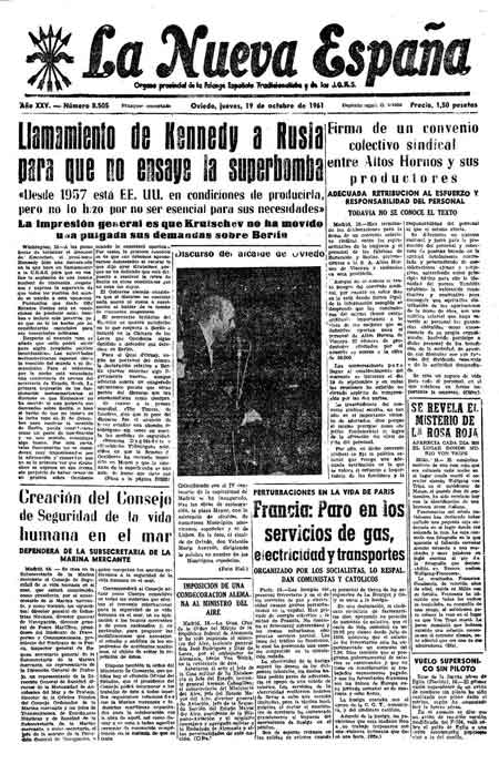 Portada Jueves 19 de Octubre de 1961
