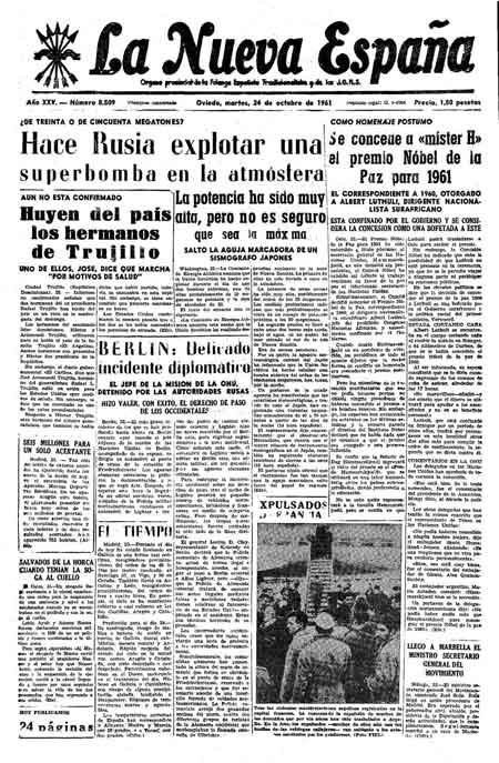 Portada Martes 24 de Octubre de 1961