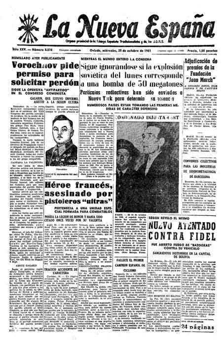 Portada Miércoles 25 de Octubre de 1961